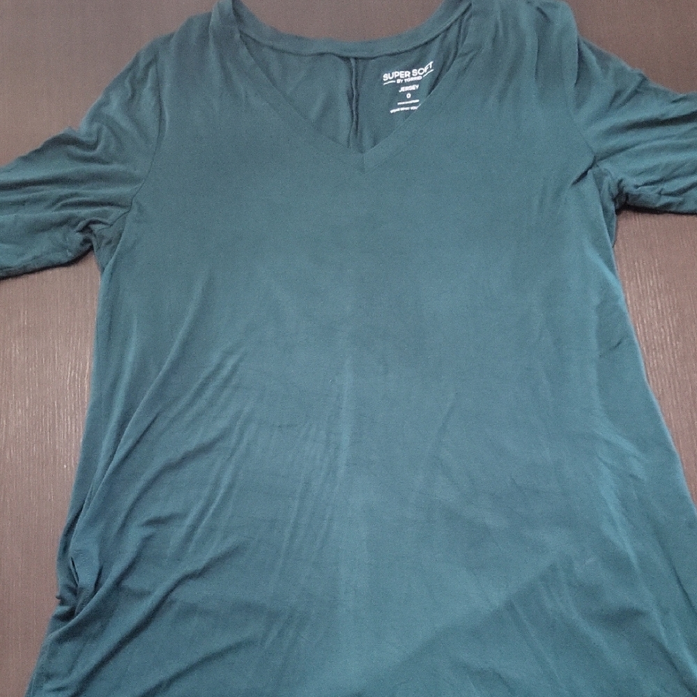 Torrid 0x Super Soft Teal V-Neck Short Sleeve Tee